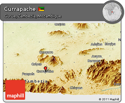 Physical Panoramic Map of Currapache
