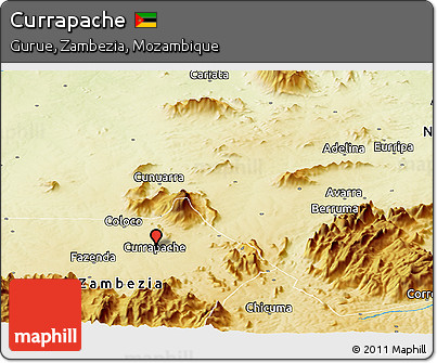 Physical Panoramic Map of Currapache