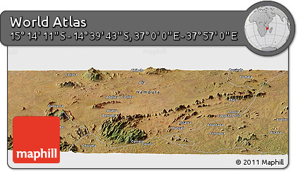 Satellite Panoramic Map of the Area around 14° 56' 57" S, 37° 28' 30" E