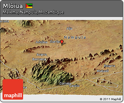 Satellite Panoramic Map of Mlôiua