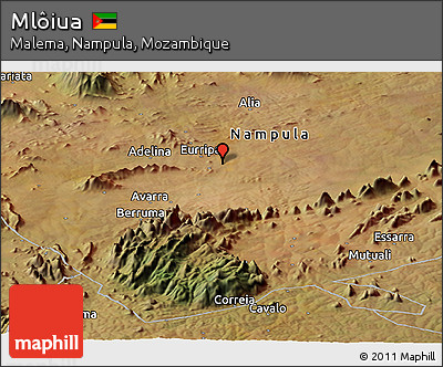Satellite Panoramic Map of Mlôiua