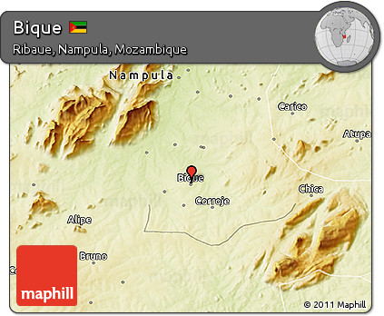 Physical 3D Map of Bique