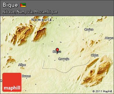 Physical 3D Map of Bique