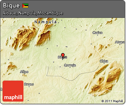 Physical 3D Map of Bique