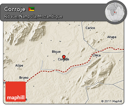 Shaded Relief 3D Map of Corroje