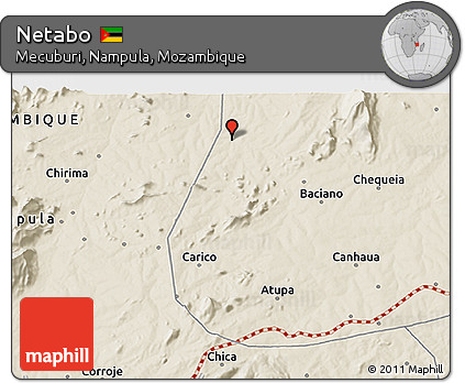 Shaded Relief 3D Map of Netabo