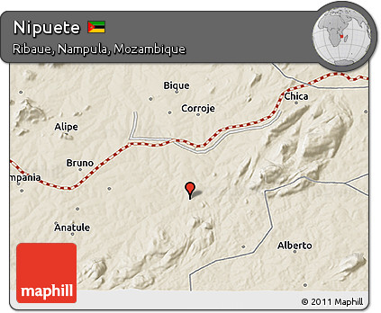 Shaded Relief 3D Map of Nipuete