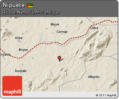Shaded Relief 3D Map of Nipuete