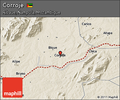 Shaded Relief 3D Map of Corroje