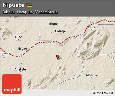 Shaded Relief 3D Map of Nipuete