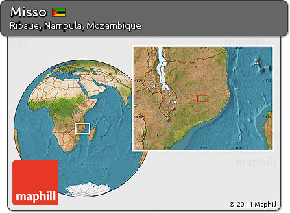 Satellite Location Map of Misso