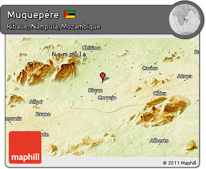 Physical Panoramic Map of Muquepére