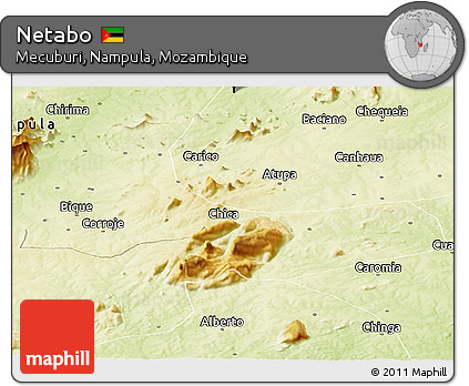Physical Panoramic Map of Netabo