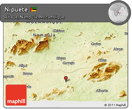 Physical Panoramic Map of Nipuete