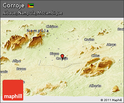 Physical Panoramic Map of Corroje