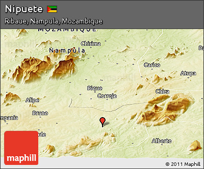 Physical Panoramic Map of Nipuete