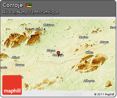 Physical Panoramic Map of Corroje