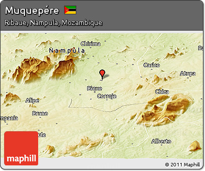 Physical Panoramic Map of Muquepére