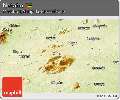 Physical Panoramic Map of Netabo