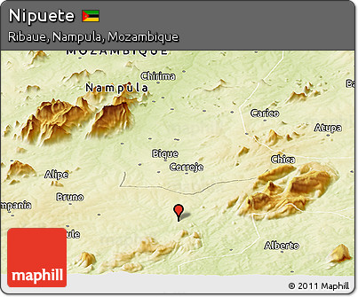 Physical Panoramic Map of Nipuete