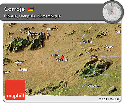 Satellite Panoramic Map of Corroje