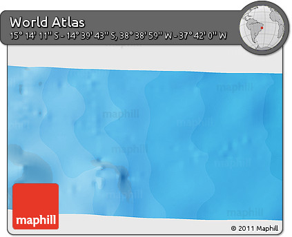 Political 3D Map of the Area around 14° 56' 57" S, 38° 10' 29" W