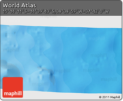 Political 3D Map of the Area around 14° 56' 57" S, 38° 10' 29" W