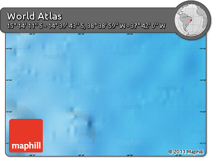 Shaded Relief Map of the Area around 14° 56' 57" S, 38° 10' 29" W
