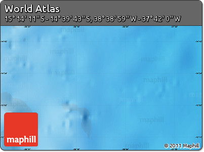 Shaded Relief Map of the Area around 14° 56' 57" S, 38° 10' 29" W