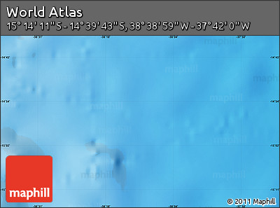 Shaded Relief Map of the Area around 14° 56' 57" S, 38° 10' 29" W