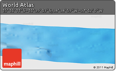 Shaded Relief Panoramic Map of the Area around 14° 56' 57" S, 38° 10' 29" W