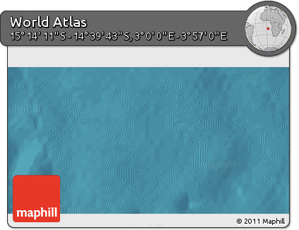 Satellite 3D Map of the Area around 14° 56' 57" S, 3° 28' 30" E