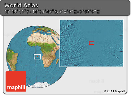 Satellite Location Map of the Area around 14° 56' 57" S, 3° 28' 30" E