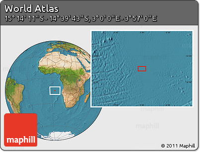 Satellite Location Map of the Area around 14° 56' 57" S, 3° 28' 30" E