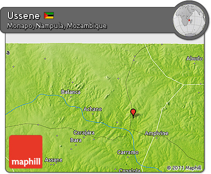 Physical 3D Map of Ussene
