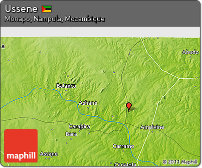 Physical 3D Map of Ussene
