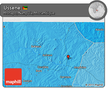 Political 3D Map of Ussene