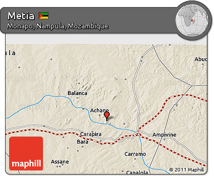 Shaded Relief 3D Map of Metia