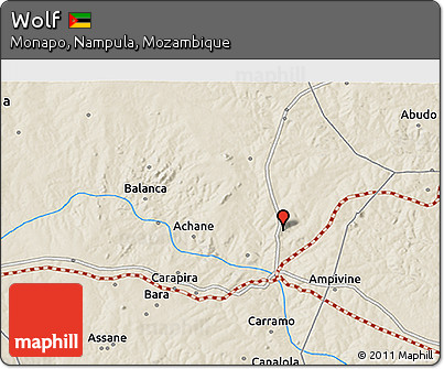 Shaded Relief 3D Map of Wolf
