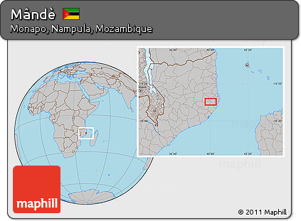 Gray Location Map of Mândè