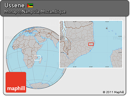 Gray Location Map of Ussene