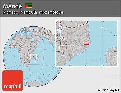 Gray Location Map of Mândè