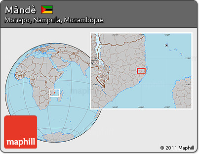 Gray Location Map of Mândè