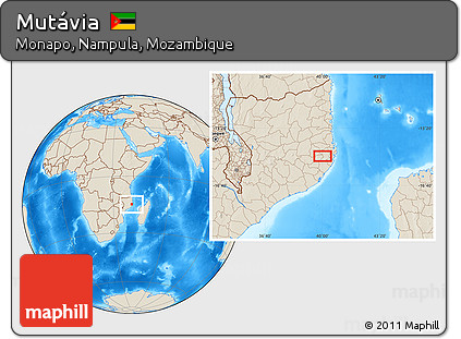 Shaded Relief Location Map of Mutávia