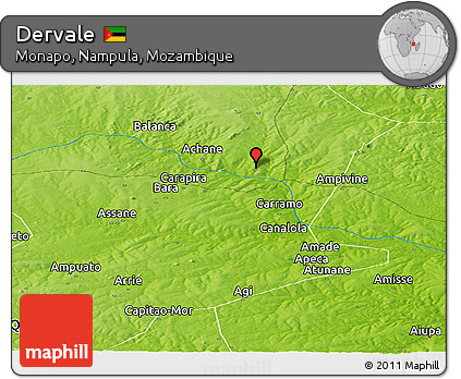 Physical Panoramic Map of Dervale