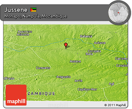 Physical Panoramic Map of Jussene