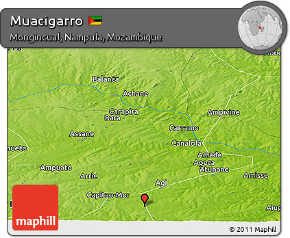 Physical Panoramic Map of Muacigarro
