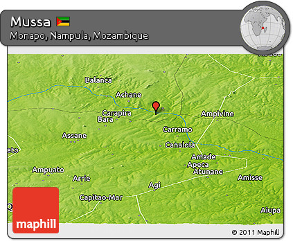 Physical Panoramic Map of Mussa