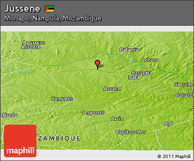 Physical Panoramic Map of Jussene
