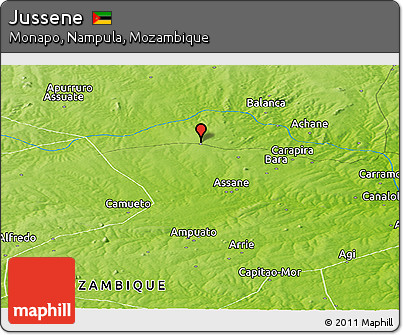 Physical Panoramic Map of Jussene